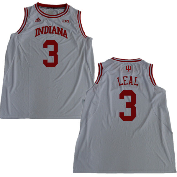 Men #3 Anthony Leal Indiana Hoosiers College Basketball Jerseys Sale-White